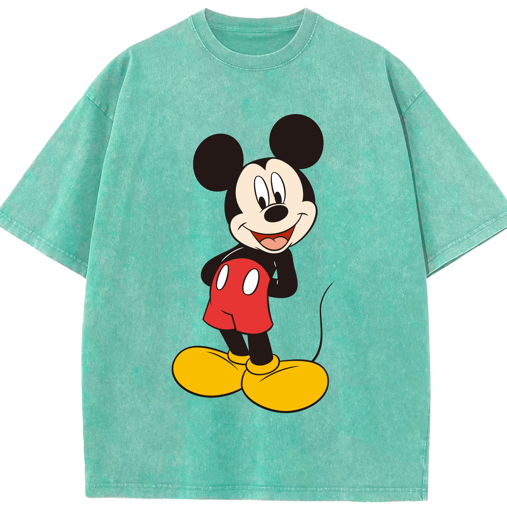 （画像用） ミッキーマウス Mickey Mouse 綿100% ヴィンテージ風 半袖Tシャツ（フロントプリント）